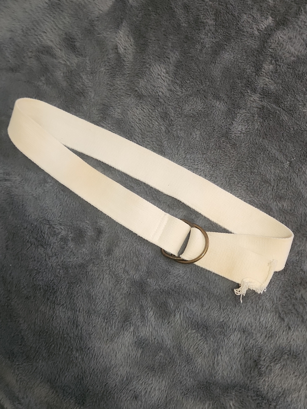 Classic Cream D-Ring Webbing Belt